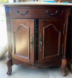 French Provincial Bathroom Vanity with Marble Top