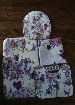 4 Pieces butterfly bathroom set