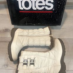 TOTES Women's Waterproof Cream Thermolite Mid Calf Boots ( Size : 6W )