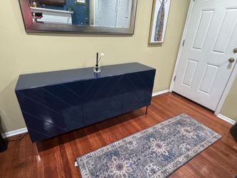 Title:   Modern Navy Console Cabinet / Sideboard – Great Condition