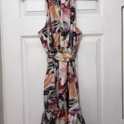 Floral Halter Neck Midi Dress with Tie Waist – Lightweight & Flowy