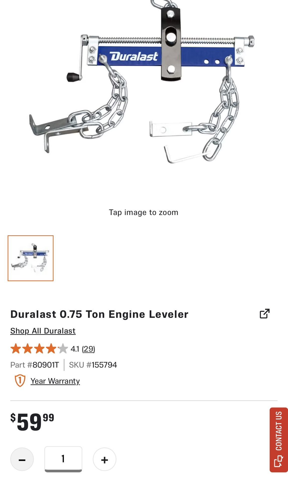 Duralast 0.75 Ton Engine Leveler
