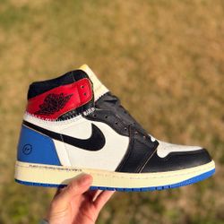 SIZE 10.5 JORDAN 1 RETRO HIGH OG SP: FRAGMENT X UNION LA X VARSITY RED SPORT ROYAL