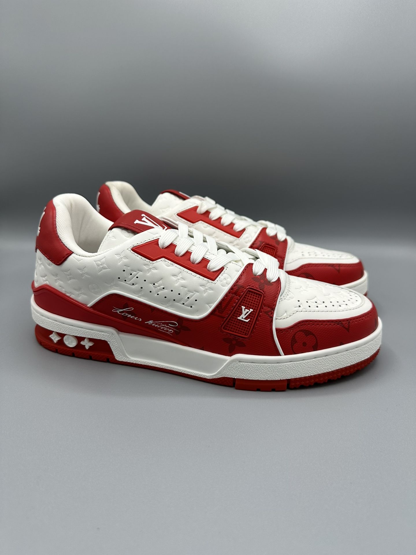 Louis Vuitton Trainer Low White Red Sizes: (7  10)✅ Text me if you’re interested 🚨✅