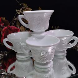 Vintage Milk Glass Cups 