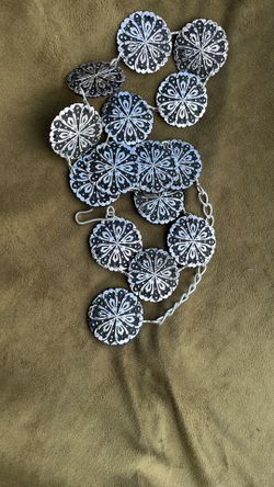 Belts Silver, And Black Metallic