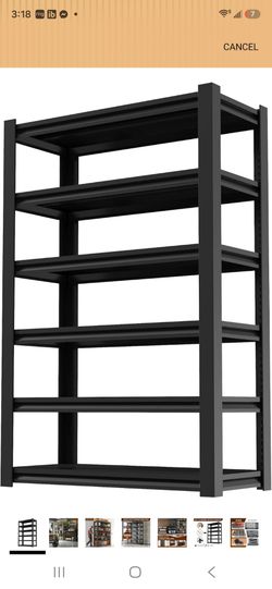 Garage Shelving Units and Storage 6 Tier,Heavy Duty Metal Shelves
Height Adjustable,3600lbs Garage Storage Shelves,Sturdy Steel Utility Rack Industria