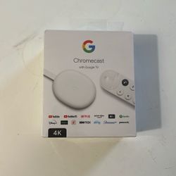 Chromecast Google TV 4K Streaming Device Voice Remote Snow 