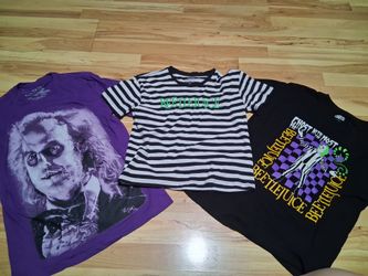 Pre-Owned Beetlejuice Graphic T-Shirt size Large 18 and XS 3 set