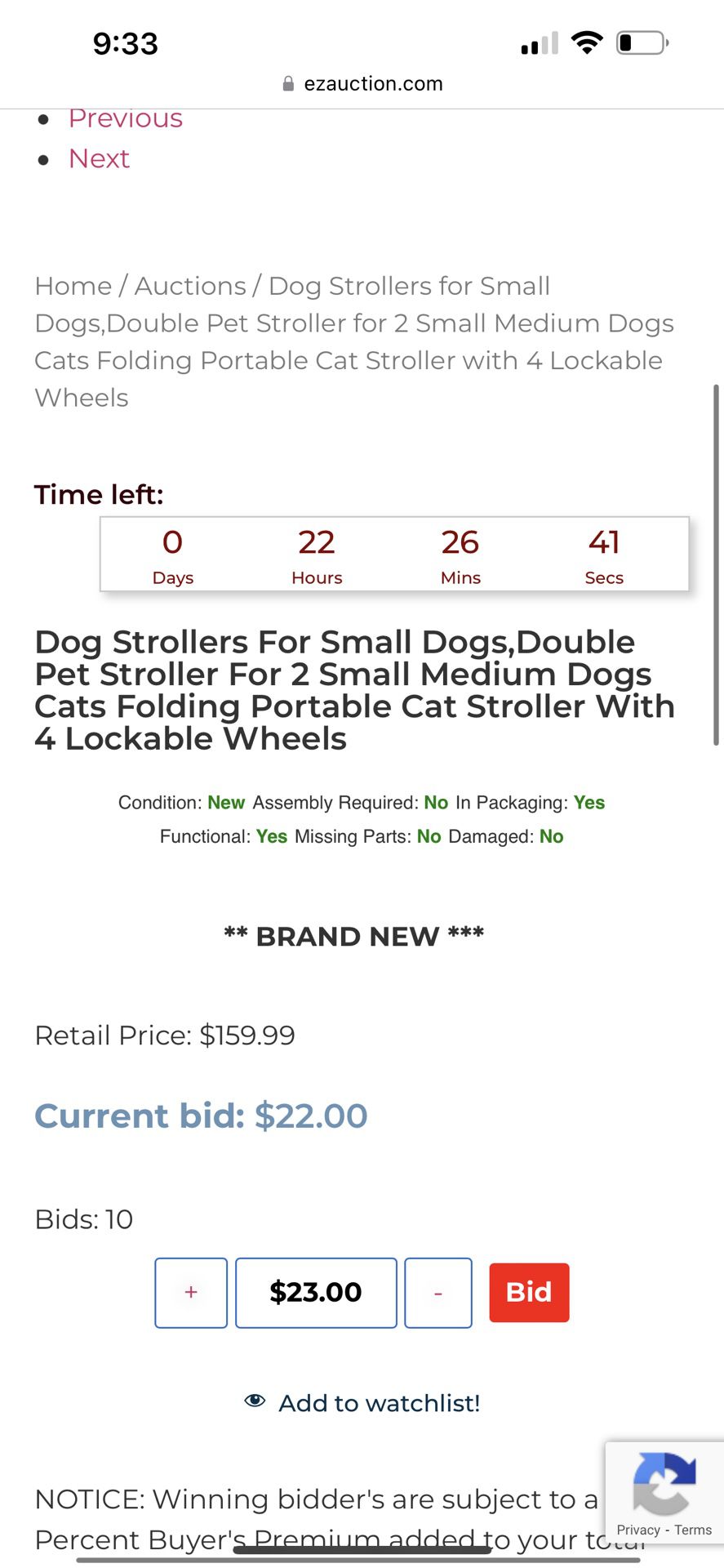 Dog Strollers For Small Dogs,Double Pet Stroller For 2 Small Medium Dogs Cats Folding Portable Cat Stroller With 4 Lockable Wheels