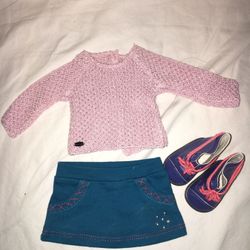 American Girl Doll Sweater And Skirt Outfit