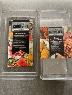 Clear Refrigerator Storage Bin Set