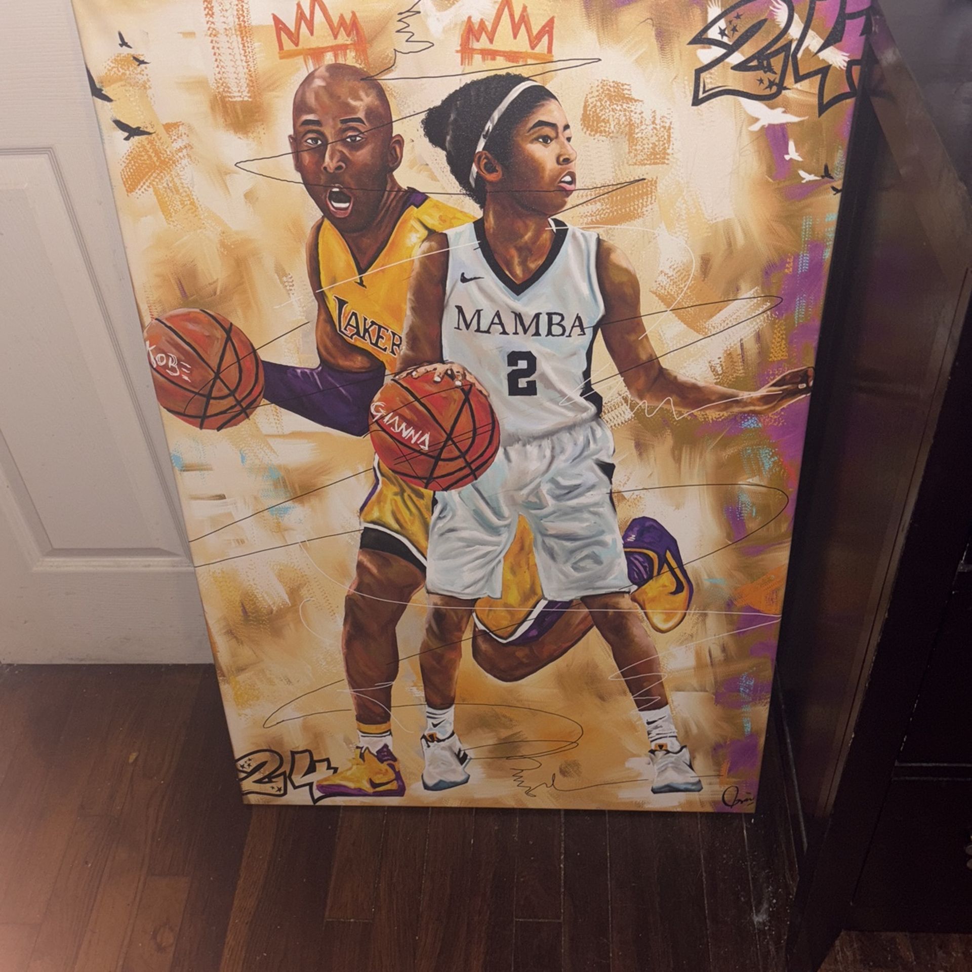 Kobe & Gianna Bryant Painting
