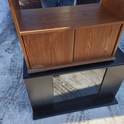 Black and Wood TV Stand $40 Each