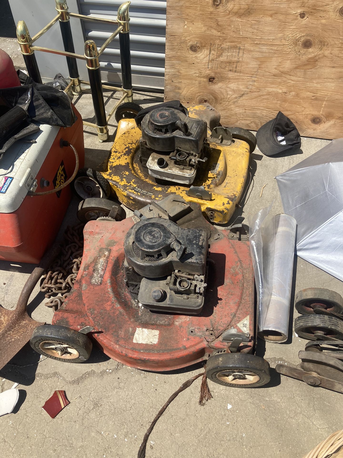 2 Small Engine Lawnmower For Parts Or Repair