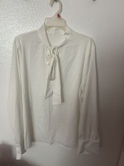 White blouse with bow