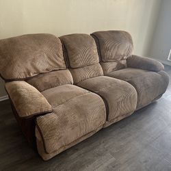 Fancy Recliner Brown Couch New