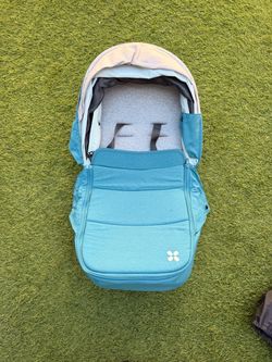 UPPAbaby Minu V1 From Birth Kit Stroller Bassinet with Rain Cover in Ryan (teal melange)