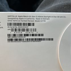 Apple Watch SE (Gen 2) 40mm Starlight Band