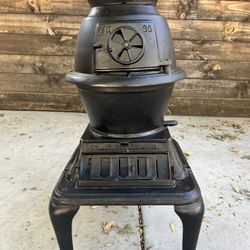 Antique Wood Fire Pellet Stove Cast Iron