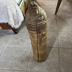 Bamboo statue of mother and child