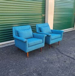 Vintage 1960s Scandinavian Dux Sweden Lounge Chairs Arm Chairs Danish Mid Century Retro