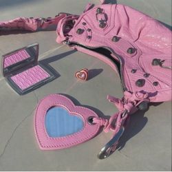 Balenciaga Le Cagole Pink Leather Bag
