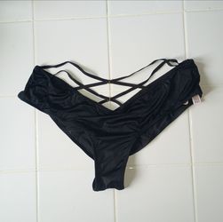 New Victoria Secret Panties cheeky satin XL straps black