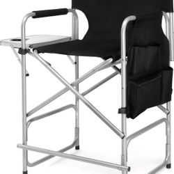 Folding Directors Chair with Side Table