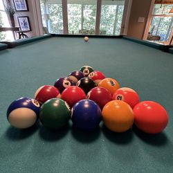 Heritage By Brunswick 9’ Billiards Table With All Accessories Shown In Lewisville, NC