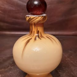 Vintage Hand Blown Art Glass Gold/Amber 7”