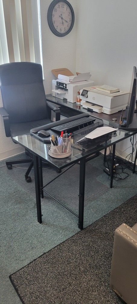 Glass Top Office Desk