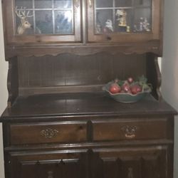 Wood Hutch And Drawers 