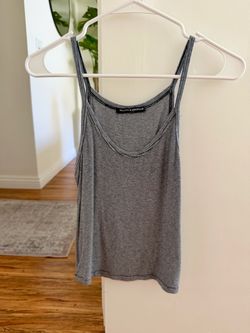 brandy melville blue & white striped ribbed tank one size, gently worn