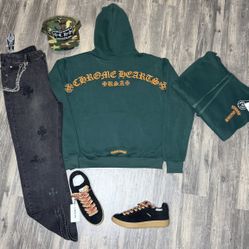 Chrome Hearts Hoodie, hat, and Jeans and Lanvin Sneakers Brand New with box