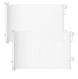 Cumbor 2-Pack Retractable Baby Gates for Stairs, 55" Wide Soft Mesh Pet Gate for Dogs with One Hand Opening, 34" Tall Toddler Gate with Top Lock for B