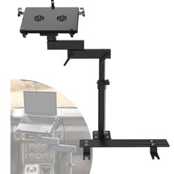 Car Laptop Mount with 2 Cooling Fans, No-Drill Adjustable Vehicle Comp