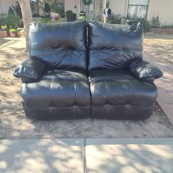 FREE Black Leather Reclining Loveseat