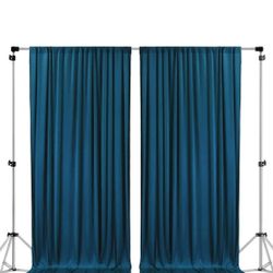 10x10 FT  2 Panels Turquoise Backdrop Curtains for Parties, Photography Backdrop Drapes with Rod Pockets for Wedding Decorations Birthday 