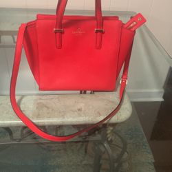 Kate Spade Rory Cherry Red Satchel Leather Purse