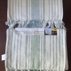 2- NEW Blue And Green/ True Living Table Runner,16 Inx90in