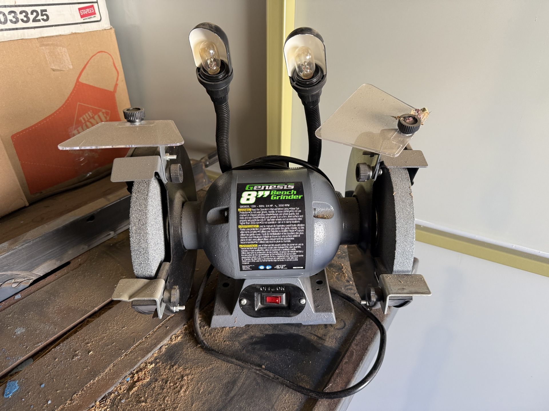 π§ Genesis 8β Bench Grinder β w/ Work Lights
