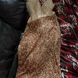 GOLD LONG PROM DRESS