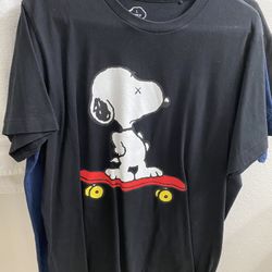 Kaws X Uniqlo Snoopy Skateboard T Shirt