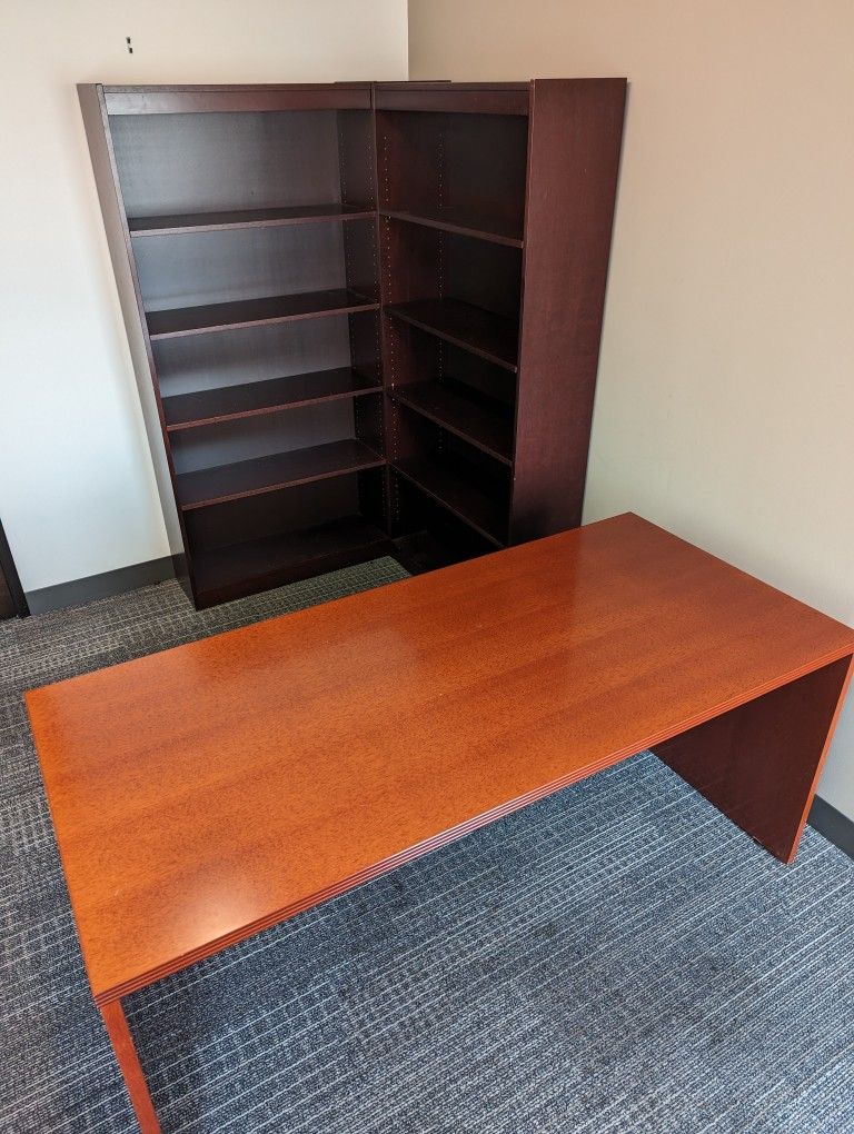Office Desk And 2 Bookshelves