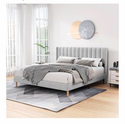 King Size Upholstered Bed Collection, Elevate Your Bedroom with Our Velvet Wingback Upholstered Beds. Easy Assembly, No Box Spring Needed. Transform Y