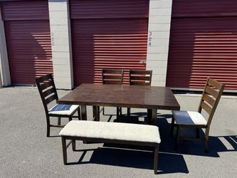 Table and four chairs