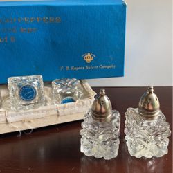 6 Crystal & Silver Salt & Pepper Shakers 