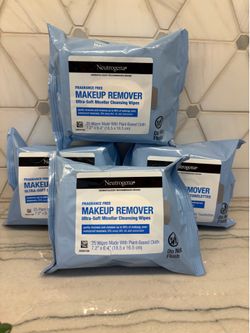 Neutrogena Makeup Remover Wipes, each pack has 25 Ultra-Soft Micellar Cleansing Wipes. Regular scent available and fragrance-free; new