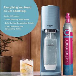 SodaStream Terra Sparkling Water Maker - Light Blue - NEW